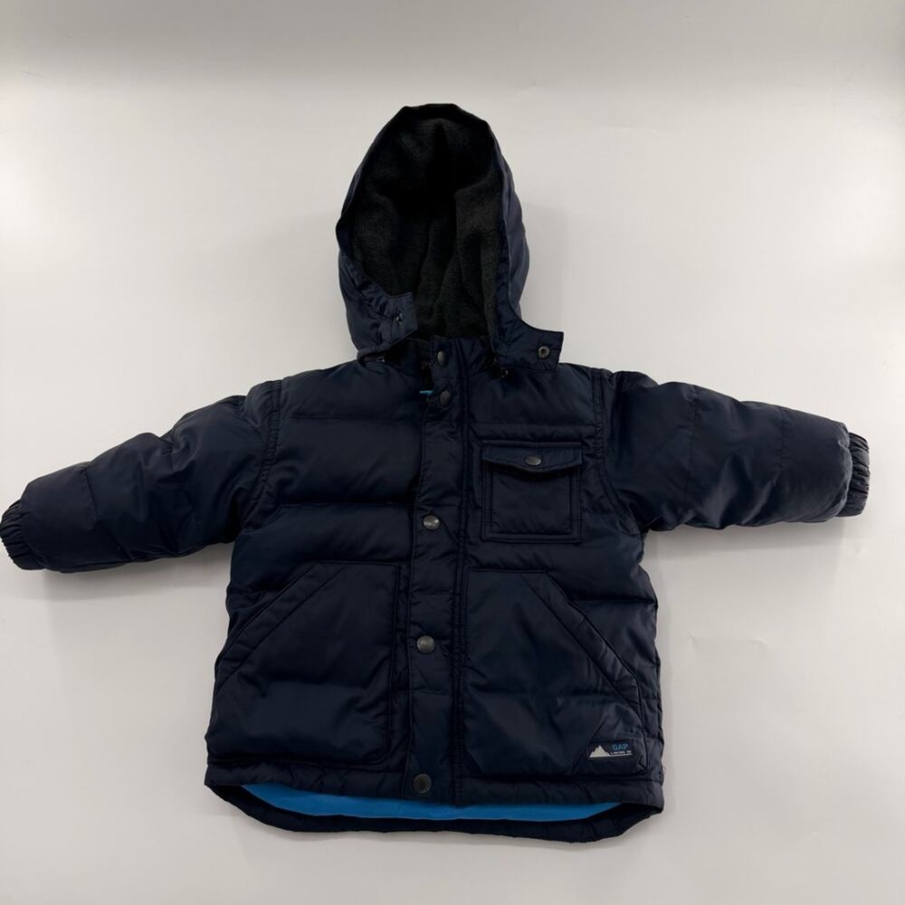 GAP Baby Boy Winter Coat Navy Blue Warm Puffer 18-24m Toddler